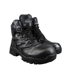 Thorogood Shoes Mens 8.5 Boots Work Comp Toe Leather Zip Lace Up Wide Fit Black